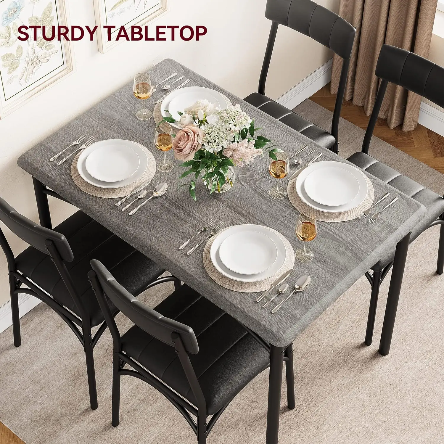 5-Piece Industrial Dining Set 2