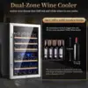 52-bottle Wine Fridge Freestanding Wine Cooler Refrigerator,(Bordeaux 750ml) Dual Zone Compressor 4