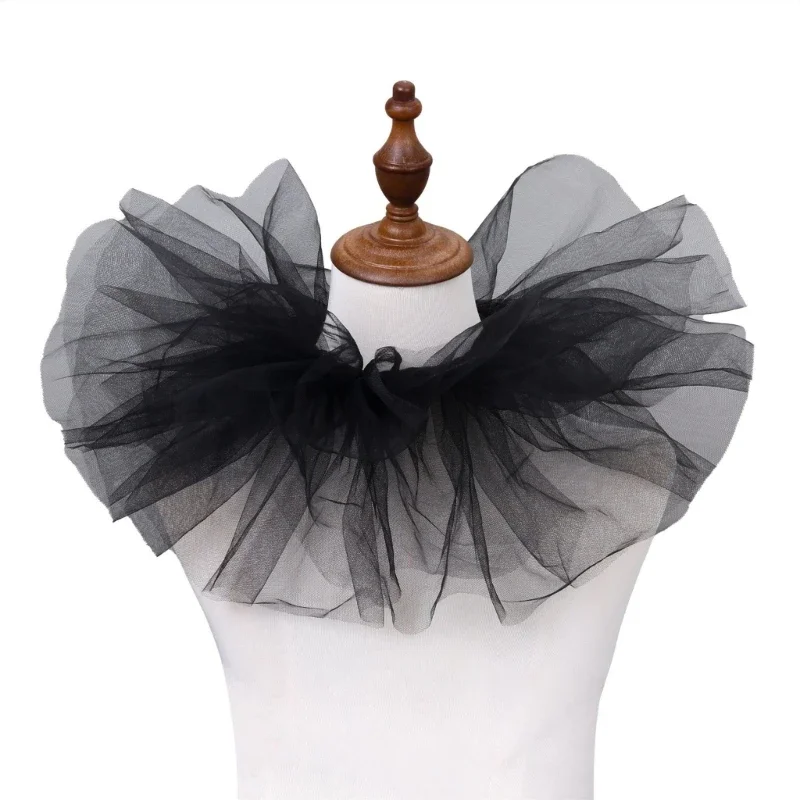 Ruffled Lace Jabot Collar for Masquerades Victorian Styles