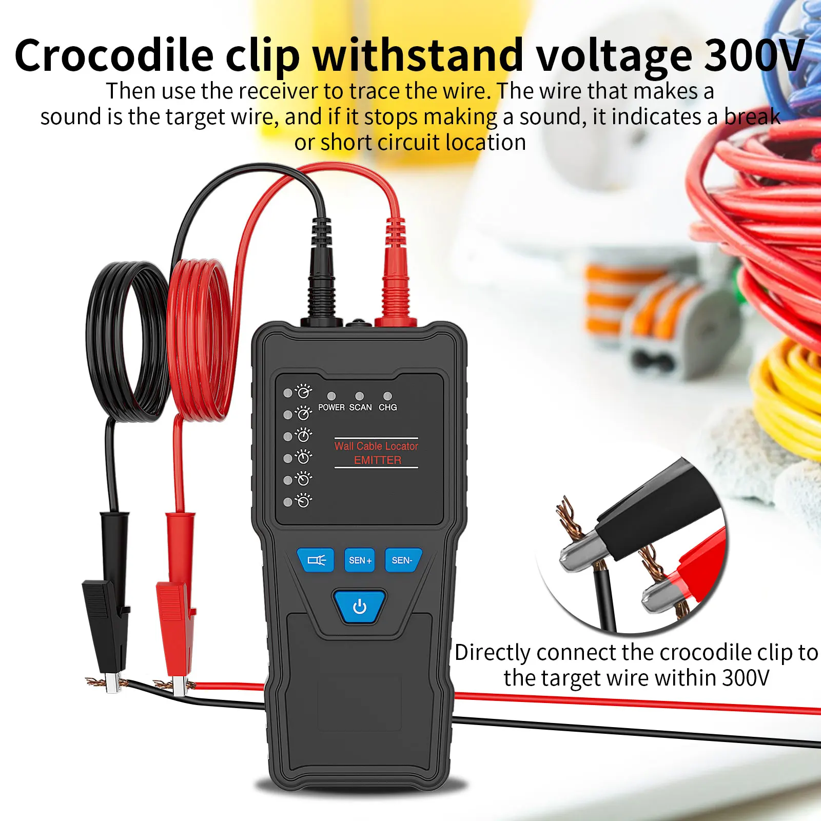 Underground Cable Tracker High& Low Voltage Wire Tracker Anti-Interference Cable Locator Network Line Finder wire locator