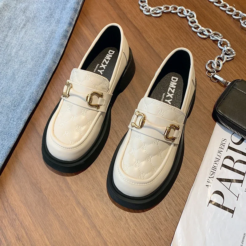 

Shoes Female 2023 Hot Sale Spring Autumn Fashion Pu Leather Sneakers Women's Patent Leather Platform Round Head Low Heel Shoes
