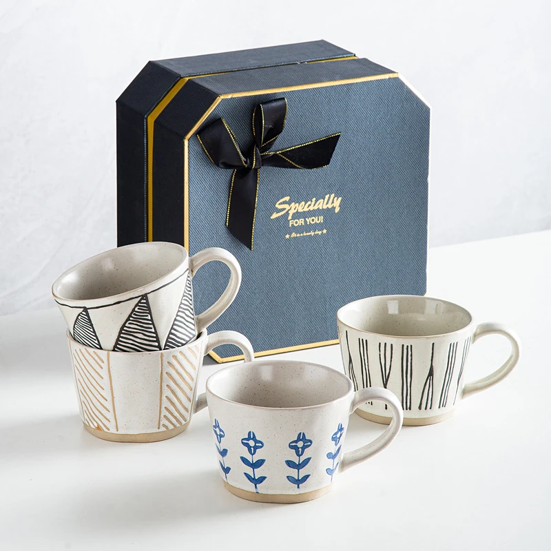 

2 шт. винтажная керамическая кружка, креативная кофейная чашка, многоразовые эмалированные чашки для завтрака и молока, термосмеситель Atsem, школьный подарок учителю