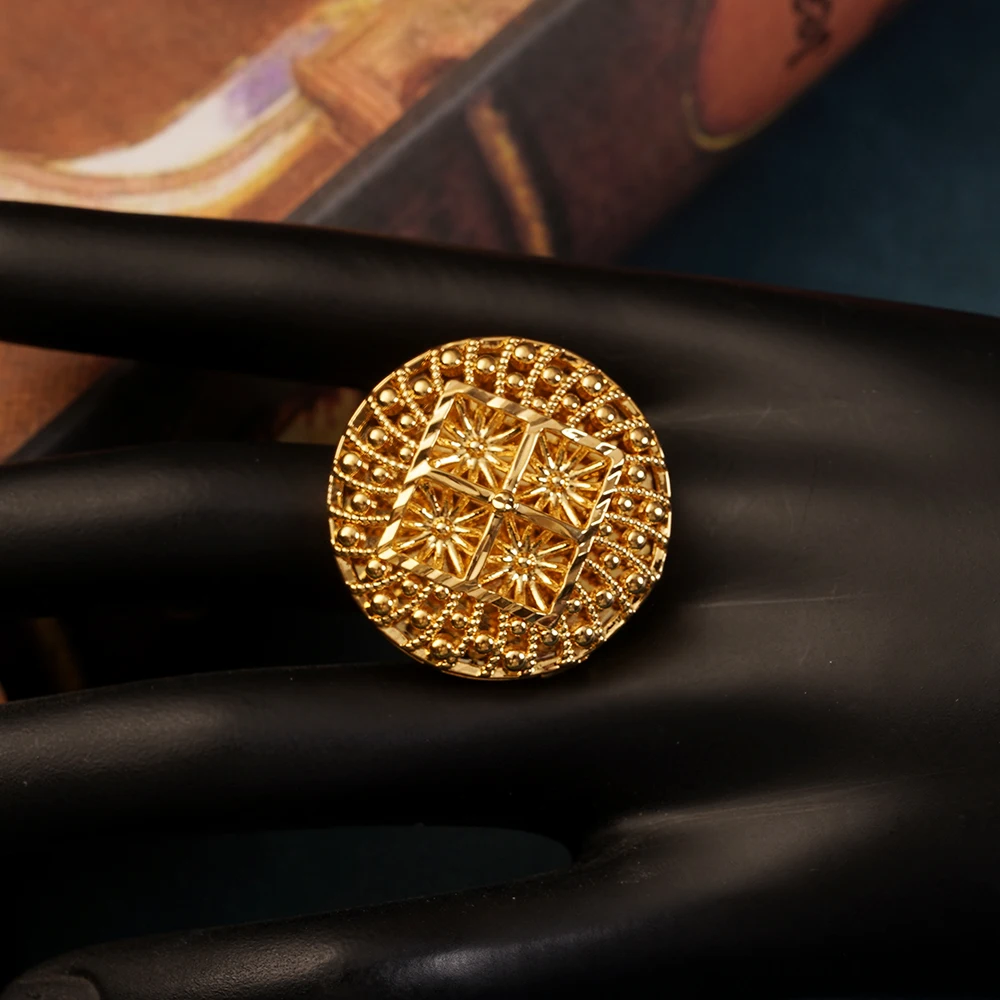 Yellow stone with diamond glamorous design gold plated ring for men - –  Soni Fashion®