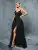 V-neck sexy three-dimensional embroidery Mosaic three-dimensional mesh lotus skirt swing slit long evening gown PROMdress