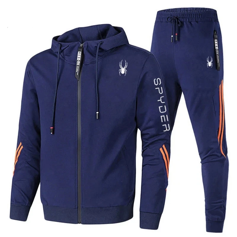 2024 Spring Autumn New Men's Sportswear Set Zipper Jacket+Pants 2-piece Set for Men's Fashion Casual Jogging Sportswear Suit