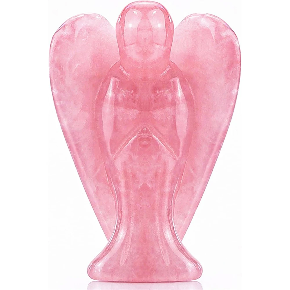 Celestial Harmony: Polished Hand-Carved Angel Crystal Statue