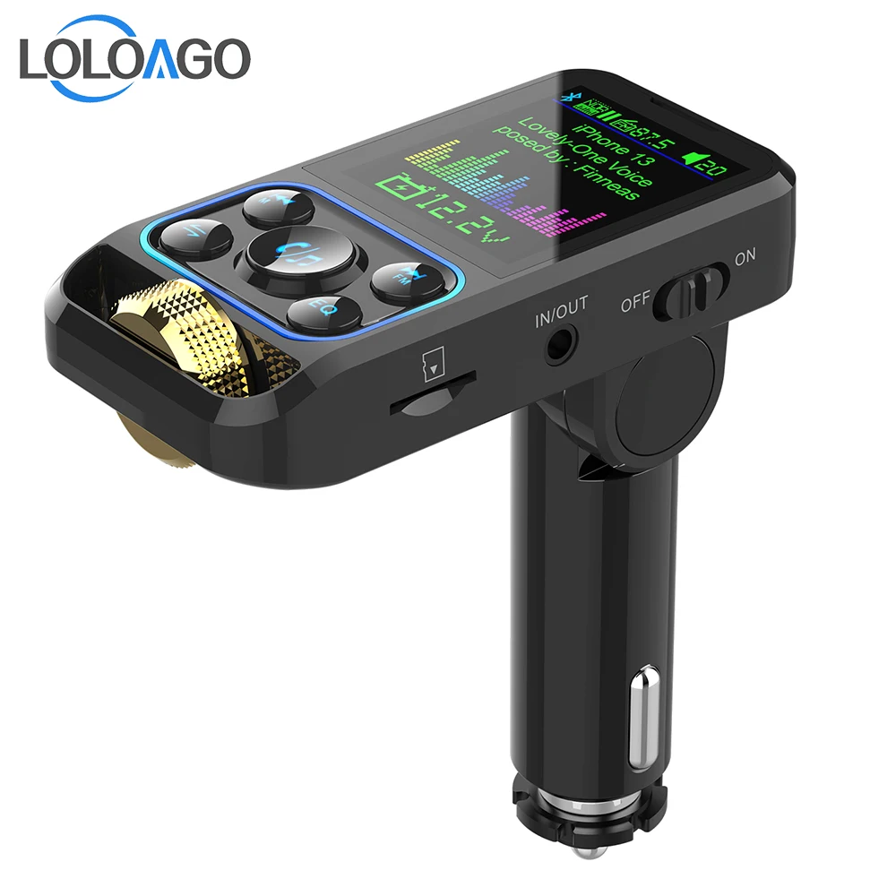 

Wireless FM Transmitter Car MP3 Bluetooth Hands-free USB C/PD Charger Fast Charging Aux In/Output Auto Radio Music Player