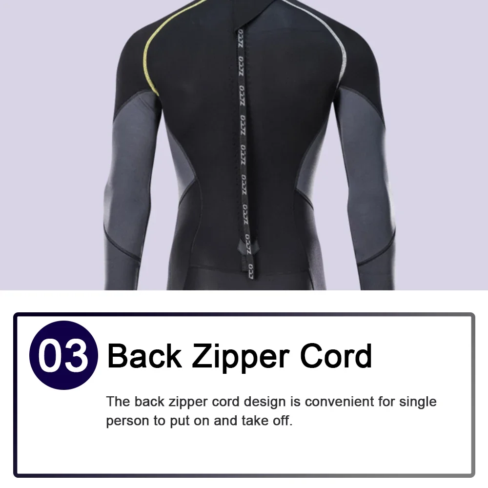 Diving Suits 1.5mm Neoprene Mens Diving Suit Adults Full One-piece Wetsuit Back Zipper Cold-proof Long Sleeve Swimming Suit Kayak Surf Sports
