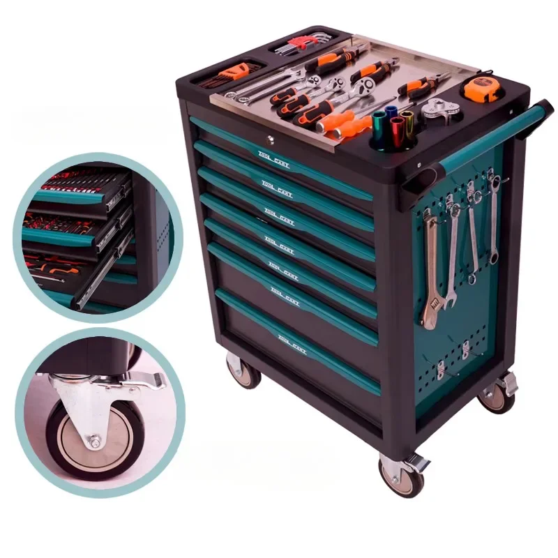 Workshop Modular Tool Cabinet Storage Professional Wheels Drawers Bench Drawer Metal Tool Cabinet Trolley Tool Arrangement 4