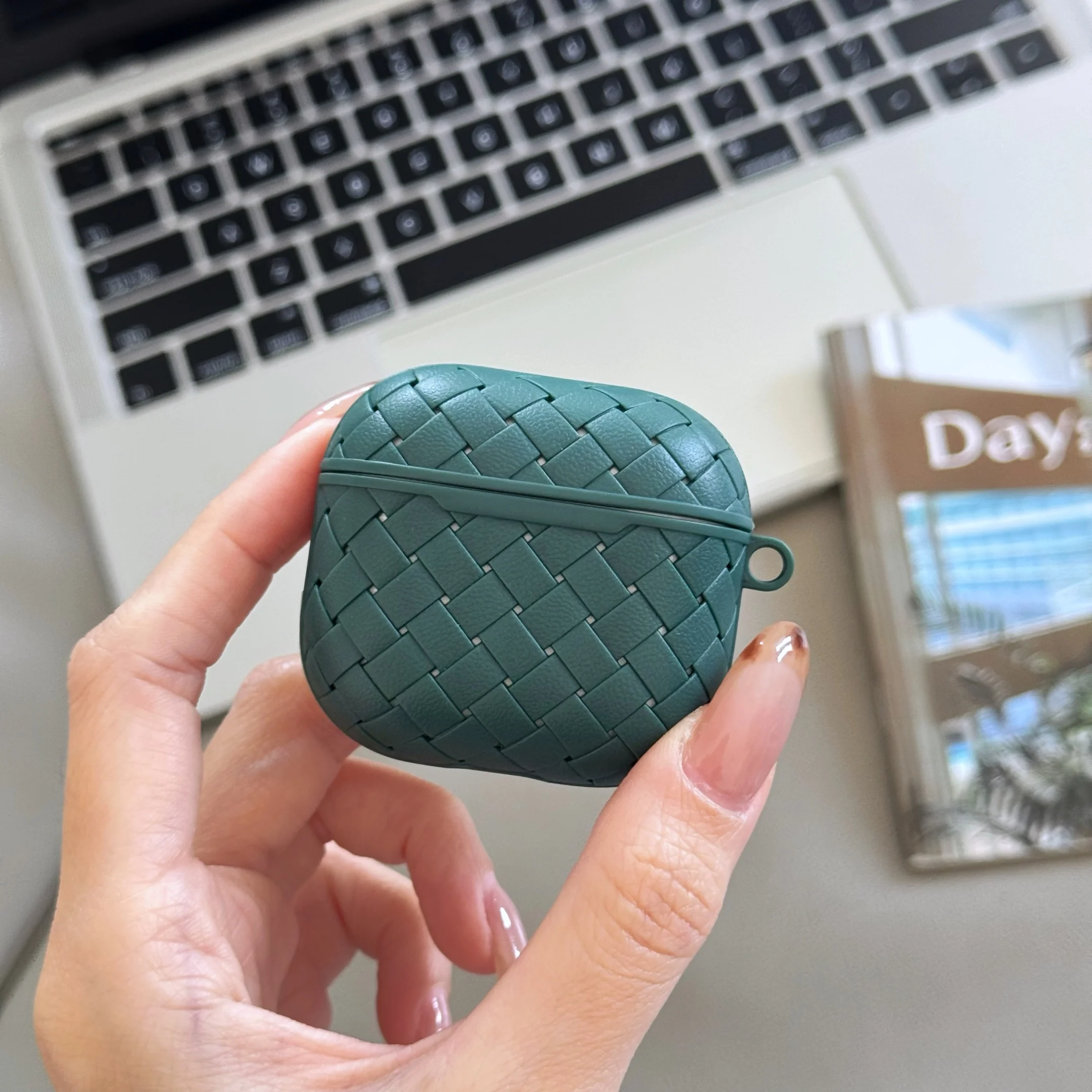 Woven Texture Soft TPU Shockproof Earphone Case Cover