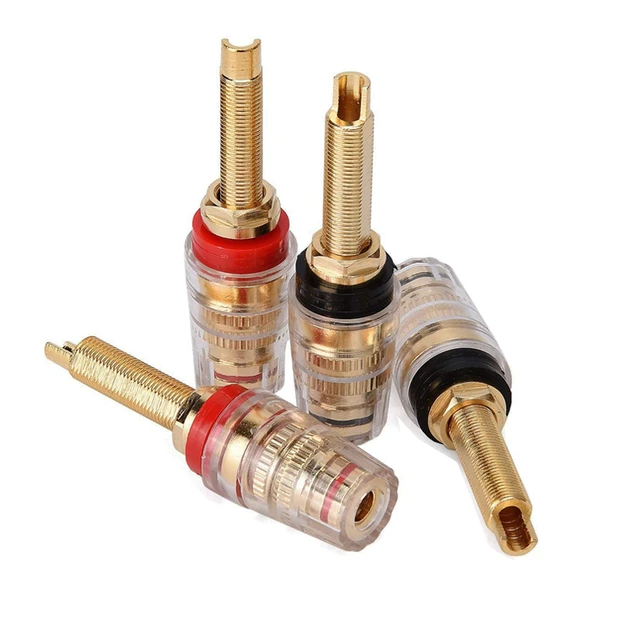 Gold Plated Speaker Terminal Binding Post Amplifier Connector Suitable For  5mm Banana Plug Connectors Solder Audio Adapter
