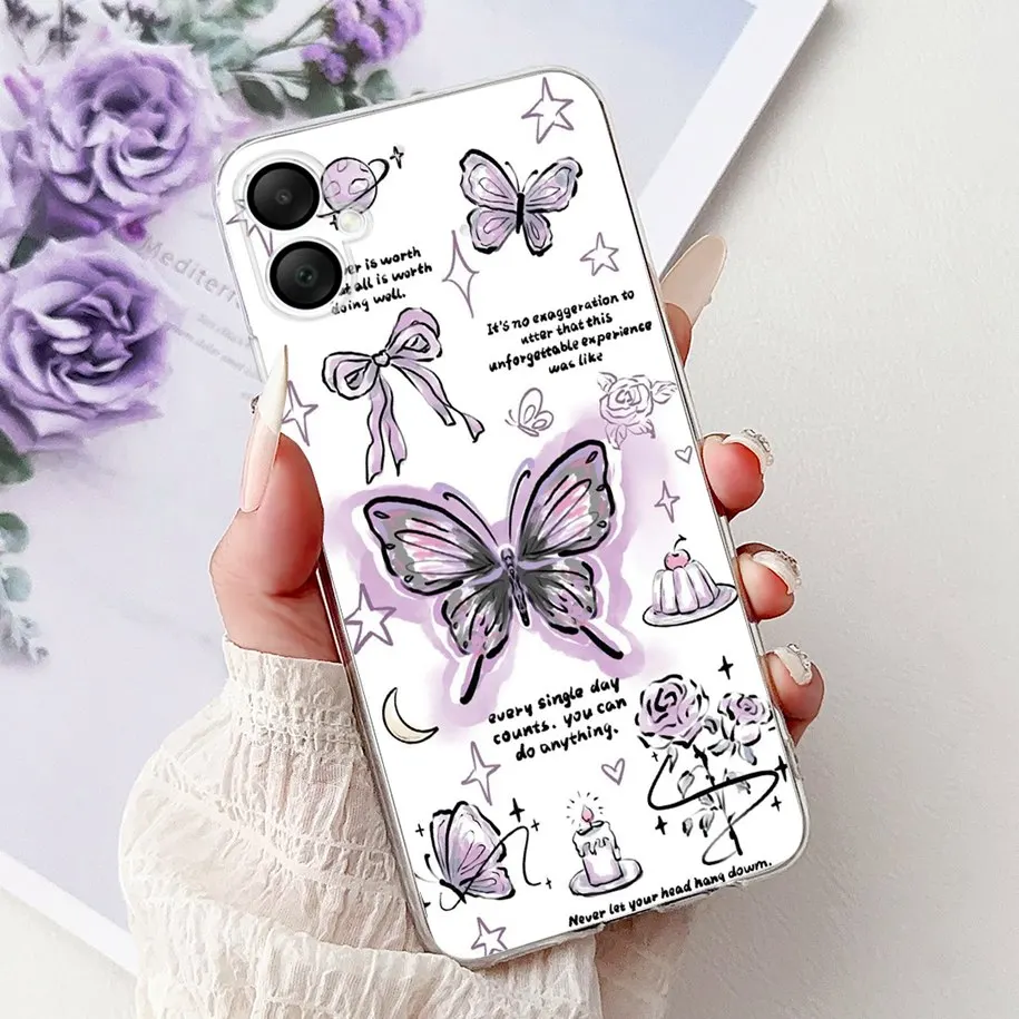 Floral Love Heart Soft Silicone Phone Case - Elegant TPU Cover