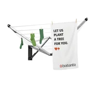 79ft Outdoor Wall-Mounted Folding Clothesline with Cover Convenient One-Handed Operation Wind and Weather Resistant Ideal Large 2