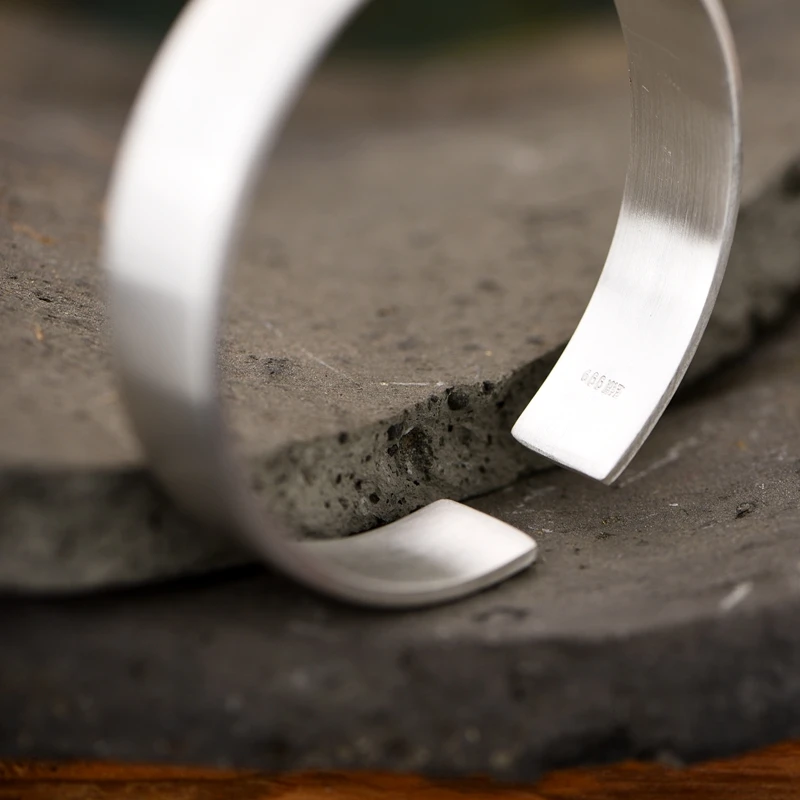 30g 41g 50g Luxury Men women 999 Silver Concave Bracelet Wide Open Classic Handmade Customized Pulseras Pure Silver Jewelry
