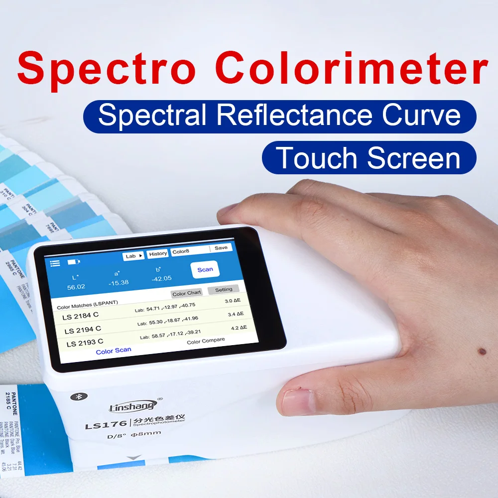 Colorimeter Spectrophotometer Digital Pantone Color Reader Colorimeter High Precision Reflective Curve Color Meter D/8 LS176