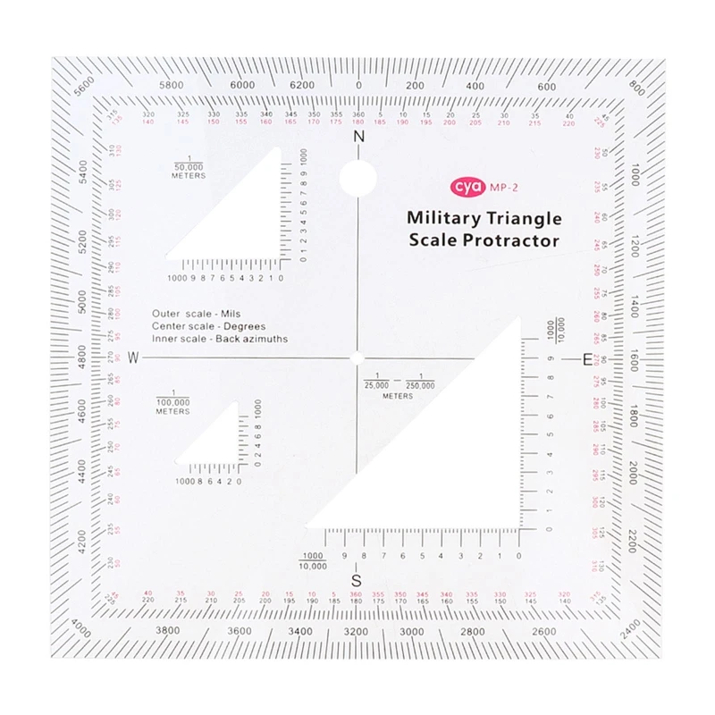 5x5'' Military MGRS Coordinate Scale Map Reading Land Navigation Topographical Map Scale Protractor 3 Kinds