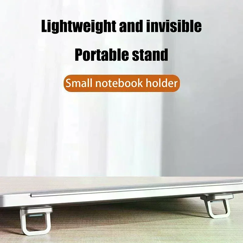 조정 가능한 접이식 노트북 스탠드 미니 다리 Macbook 노트북 냉각 홀더 발을위한 초박형 휴대용 지원 보이지 않는 브래킷