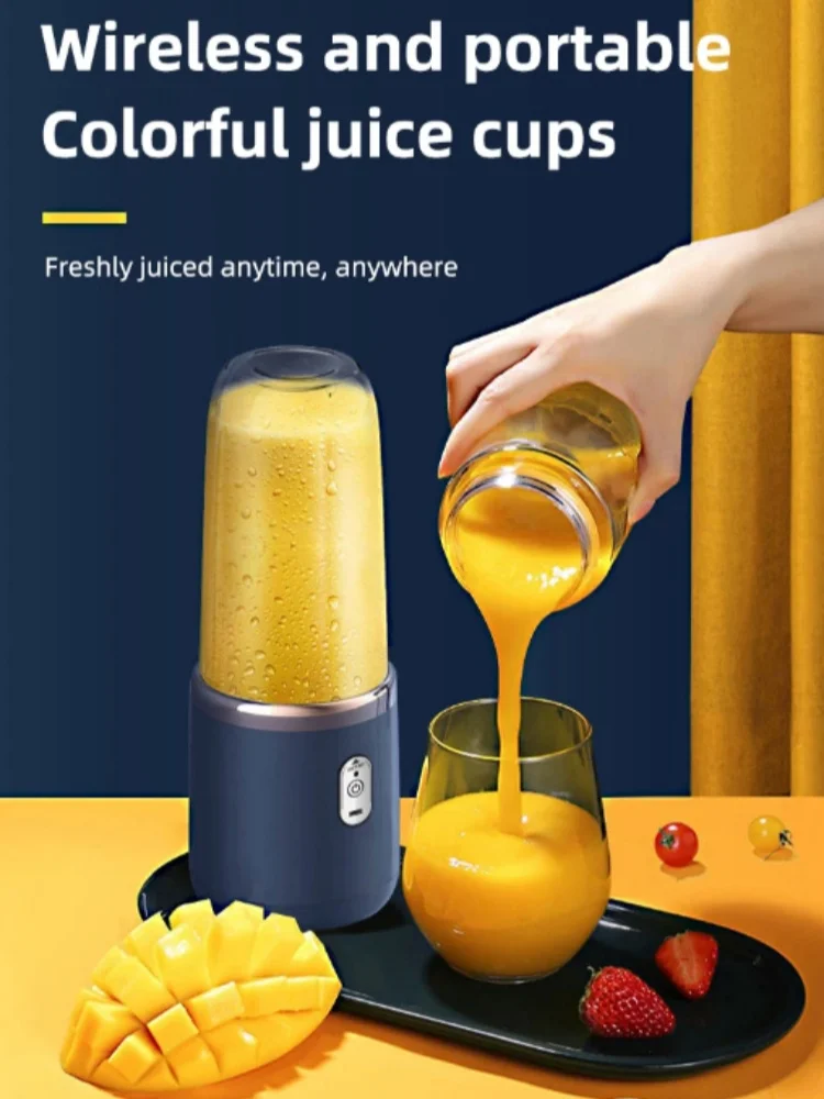 2 Cup Electric Fruit Juicer Blender Juice Mixer Wireless Portable Household USB Charging 6 Blade With Cup Portable Juice Juicer