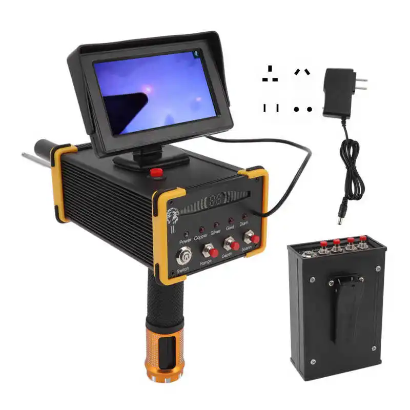 15m Deep Metal Detector Gold Finder Metal Scanner Device Search Range 1000m with GR8000 Screen Yellow