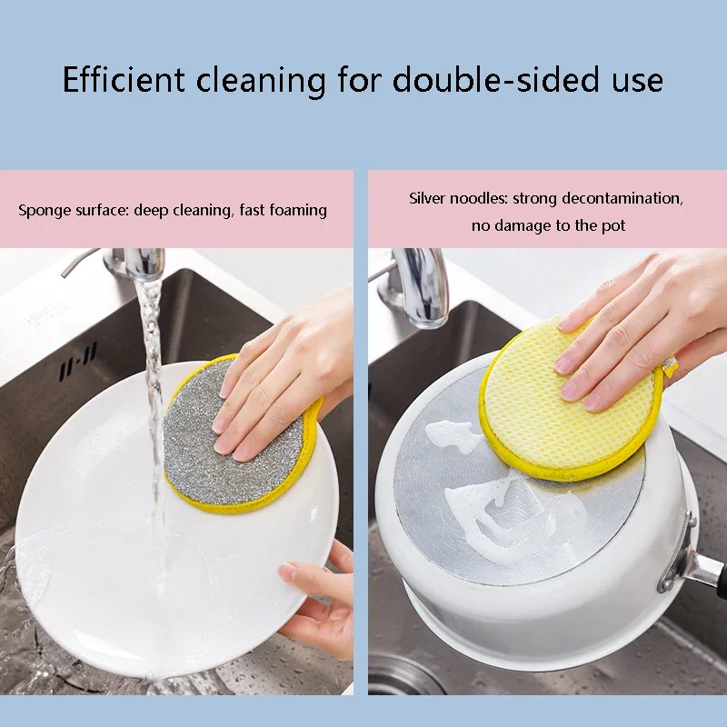Car Wash Cleaning Brush Double Sides Cleaning Sponge Pan Pot Dish Clean Sponge Household Cleaning Tools Dishwashing Brushes 2