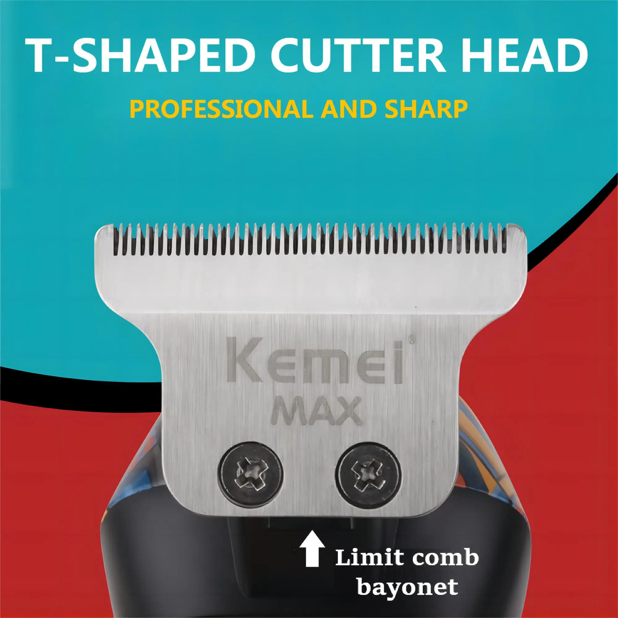 Kemei-5090 Hair Trimmers with Digital Display, Professional Barber Pusher for Men, Random Graffiti Pattern Hair Clipper Electric 3