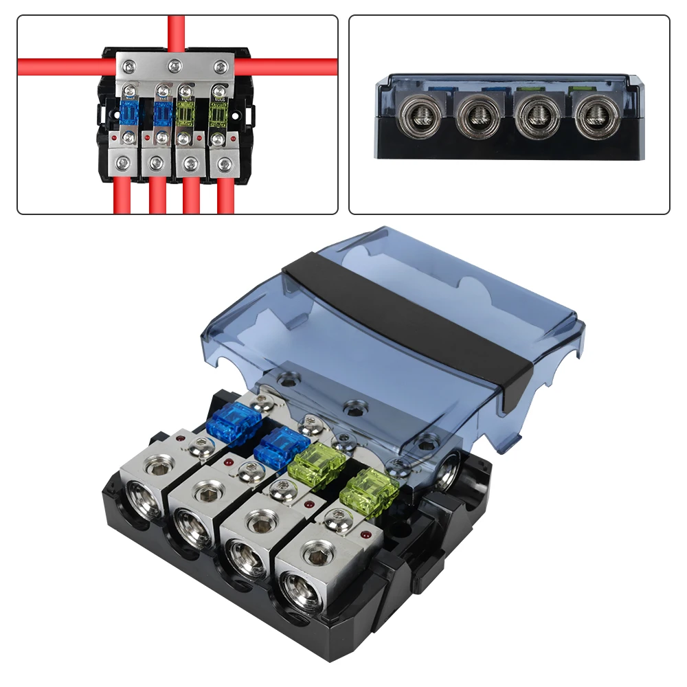 60A 100A Fuse Blade Car Audio Stereo Amplifier Junction Box 0/4GA