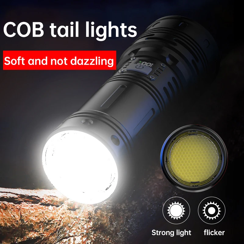 

Light Flashlight Outdoor 30W White Light High Brightness Handheld Searchlight LED Flashlight Emergency Rechargeable Flashlight