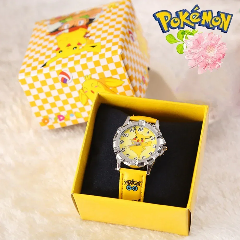 Pokemon Pikachu Silicone Kids Quartz Wrist Watch Cartoon Figure Boys Girls Watch Gifts Toys With Box