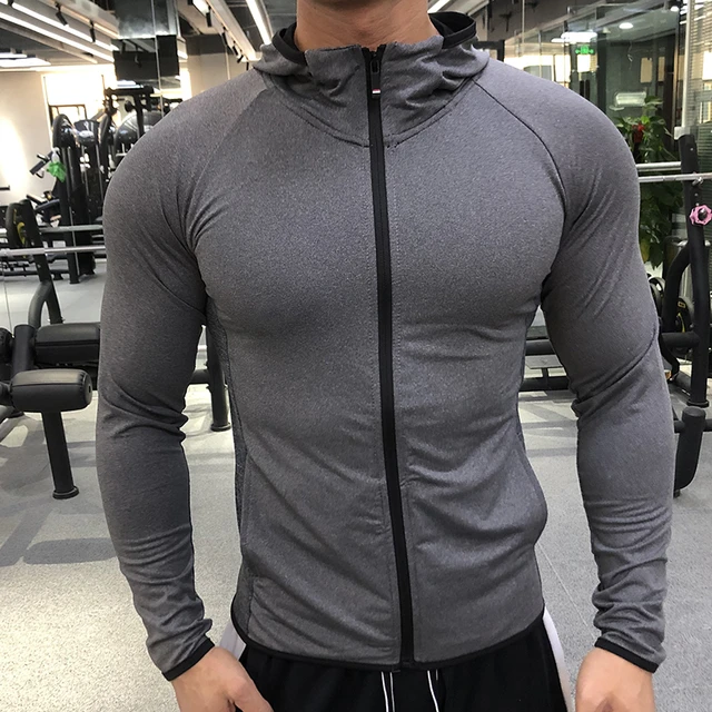 KAMB Men's Jackets For Men Zip Up Hoodie Long Sleeve Shirt Gym Fitness  Sportswear Jogging Tracksuits