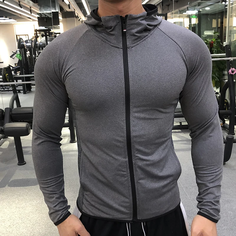 KAMB Men's Jackets For Men Zip Up Hoodie Long Sleeve Shirt Gym Fitness  Sportswear Jogging Tracksuits Running Male Coat