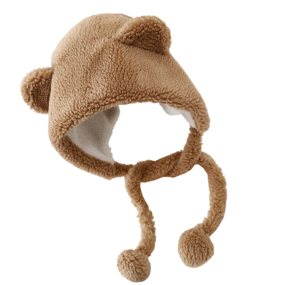 

Women's Beanie Ear Protection Hat Hats Hooded Woman Acrylic Warm Thicken Girl Stuffed Animals Girls