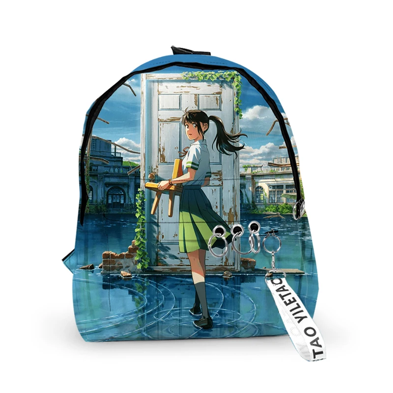 

Harajuku Suzume no Tojimari Students School Bag Notebook Backpack 3D Printed Anime Bookbag Oxford Waterproof Boys/Girls Knapsack