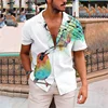Hawaiian Floral Shirts Beach Summer Button Shirt Men's Beach Vacation Breathable Short Sleeved Shirtfashionable Cool Lapel Shirt 5