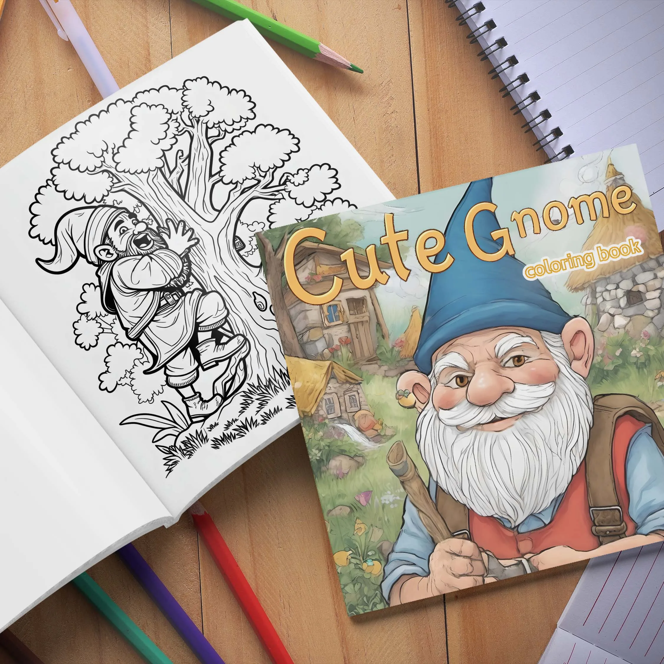Cute Gnome Coloring Book 24 page Gift For Birthday Party Relieve Stress Kill Time Graffiti Painting Drawing Art Book 3