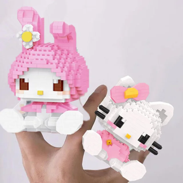 Anime Anime Blocks Kuromi My Melody Cinnamoroll Mouse Building Blocks Doll Toy Kids Birthday Gift 3