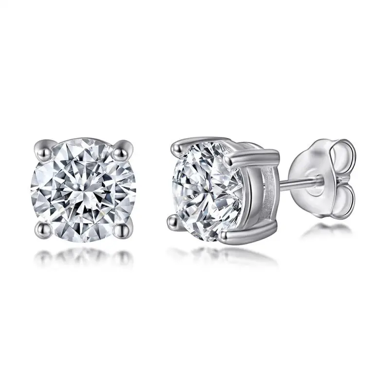 

Серьги из серебра 925 пробы с круглым камнем 7 мм