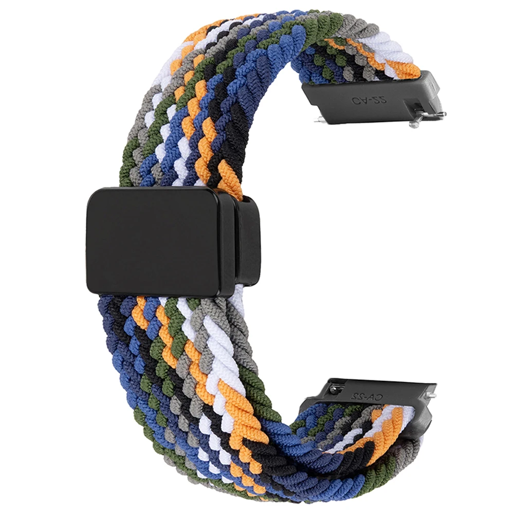Braided Nylon Parachute Buckle Strap, 22mm - Durable Watch Band in Ocean Blue