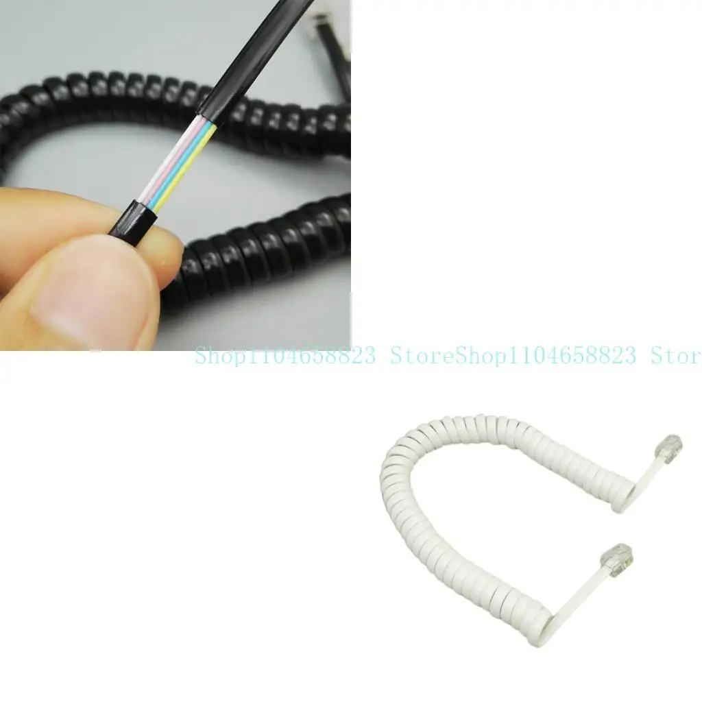 Coiled Landline Phone Handset Cable Cord, 6 Feet, RJ9 Connector