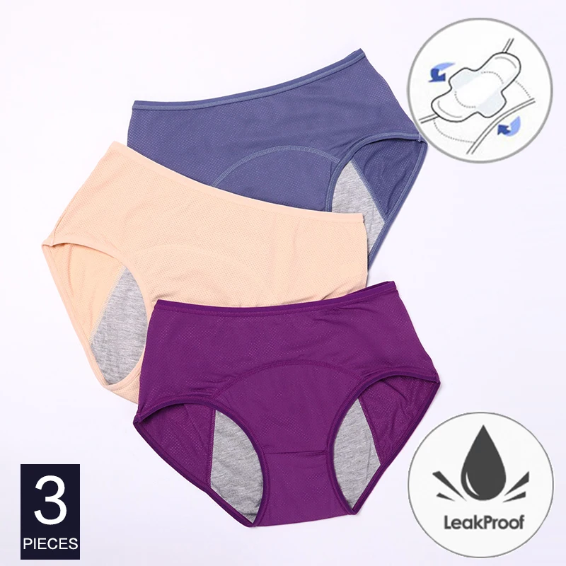 Ecmln L-6xl Period Underwear For Women Leak Proof Cotton Overnight  Menstrual Panties Waterproof Underwear Middle Waist Period Resistant Briefs