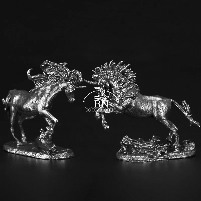 Ottone Bianco Antico Male Dark Unicorn Lord Soldiers Desktop Miniature Figurine Boy Gifts Mobile Game Garage Kit