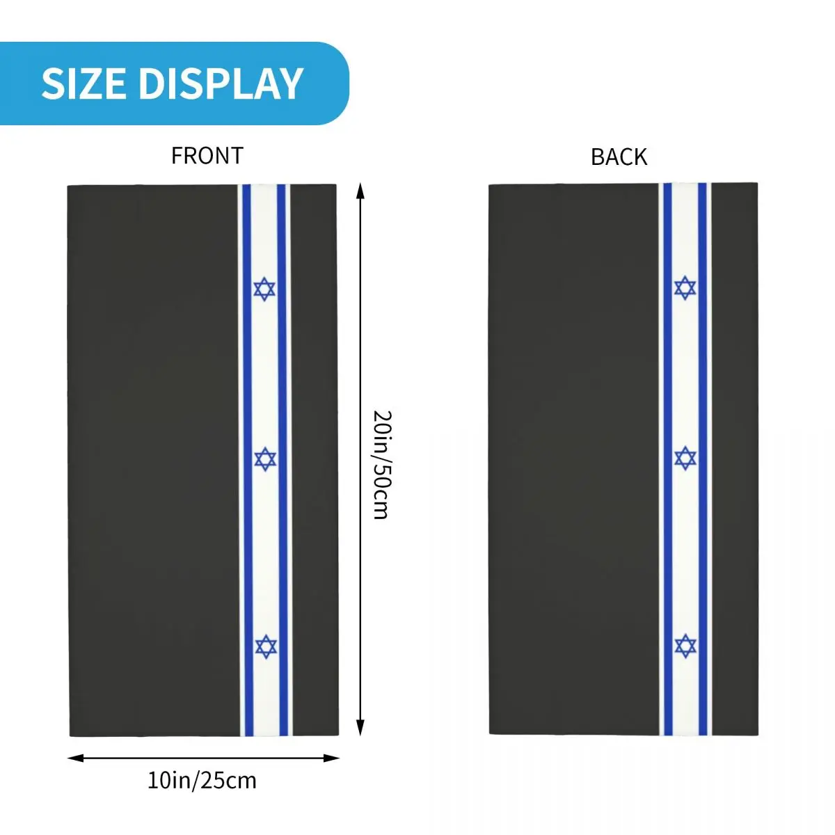 Israel Stripe Flag Bandana Neck Gaiter Windproof Face Scarf Cover Men Women Patriotic Headband Tube Balaclava