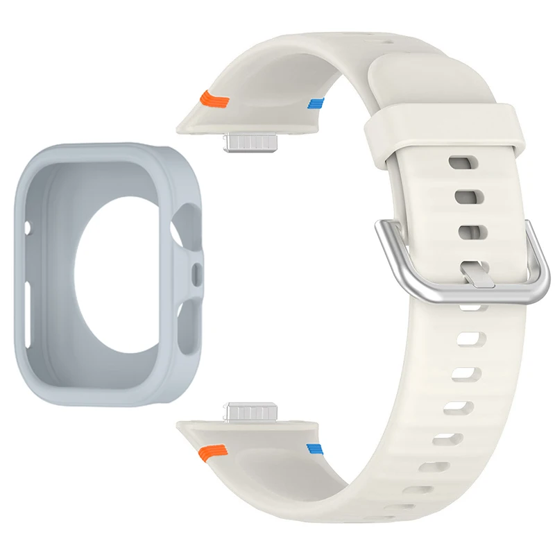 Protective Soft Case with Silicone Sports Strap for Smartwatch Fitness Bands