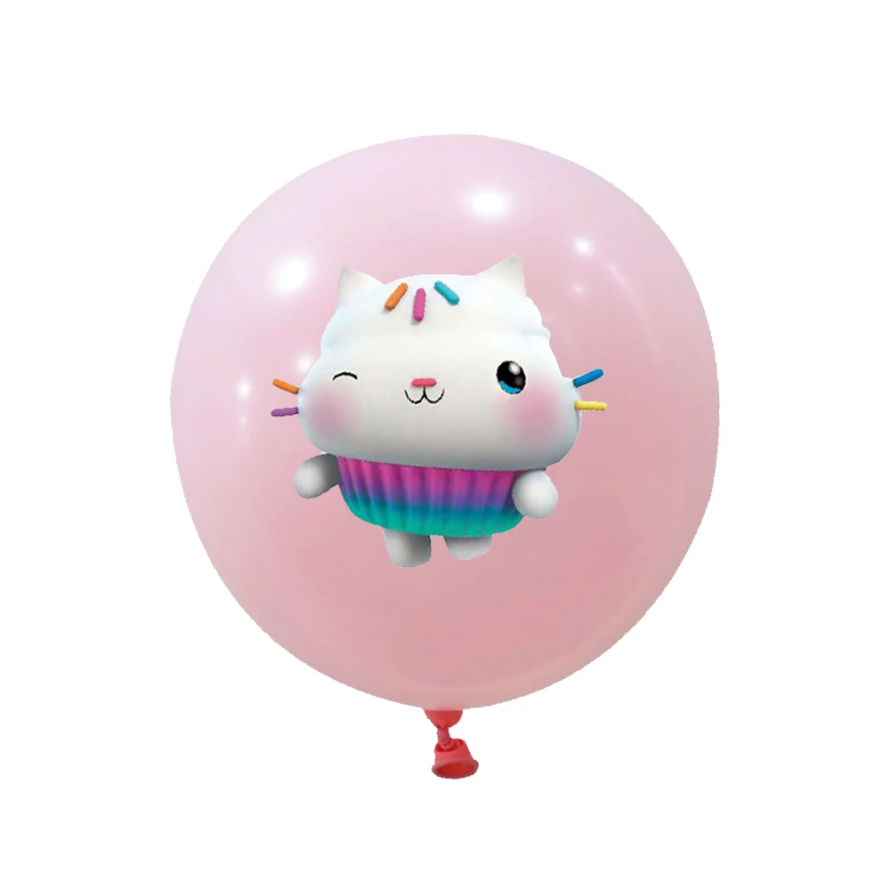 Balloon Set 15pcs 12 Inch Gabby Dollhouse Cat Latex Sequin Baby Shower Party Decoration Girl Birthday Supplies
