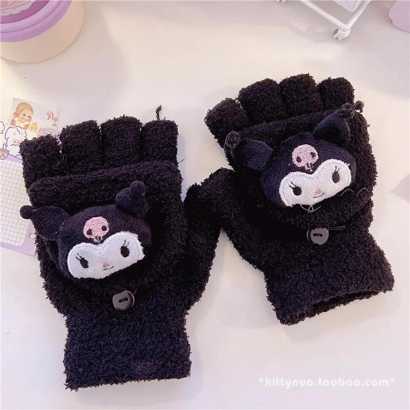 Kawaii Sanrio Kuromi My Melody Cinnamoroll Fingerless Clamshell