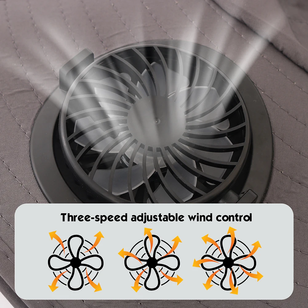 Solar Fan Outdoor Fishing Hat with 2 Solar Fan Wide Brim Bucket Hat for Men Outdoor Camping Fishing Hiking