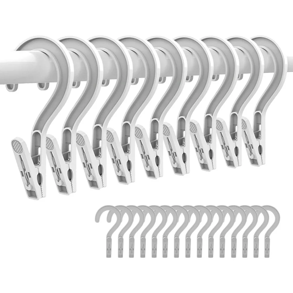 12PCS 후크 디자인 옷 클립 세탁 여행용 다기능 휴대용 옷핀 홈 정리 욕실 액세서리