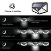 1~12PCS 100 LED Solar Wall Lamp 4 Sides Luminous With Motion Sensor Outdoor Garden Courtyard Waterproof Wall Light 4