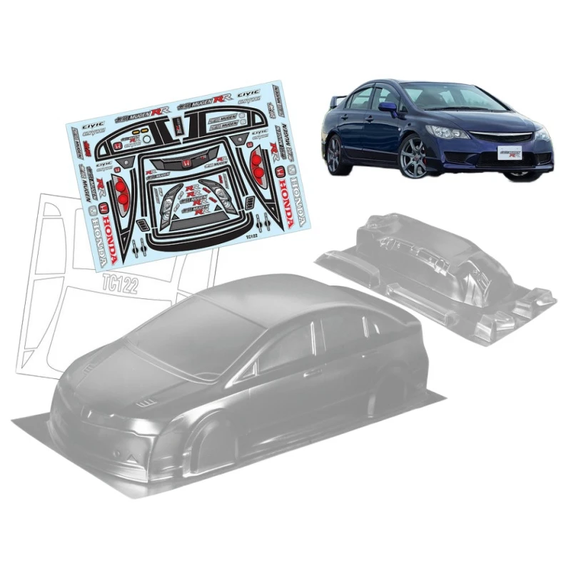 

TC122 1/10 Honda Civic FD2 RC корпус для дрифта, 190 мм для Tamiya TT01 TT02 HPI