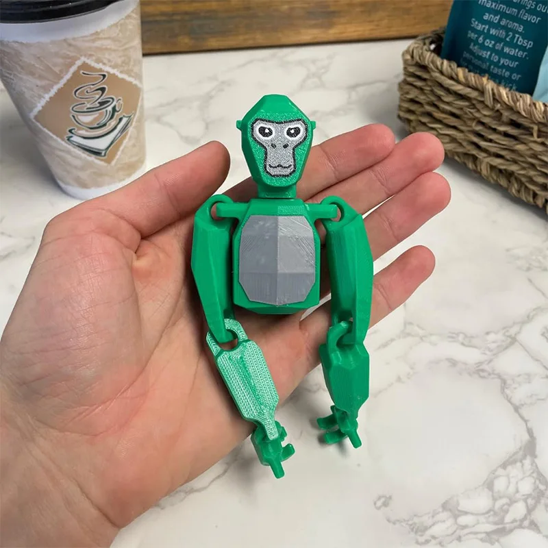 Gorilla Tag Flexy Fidget Figurine - 3D Printed Cartoon Monkey Desktop Decor and Kid's Gift