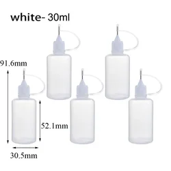Reusable Precision Tip Glue Applicator Bottle for Paper Quilling and Crafting (White 30ml)